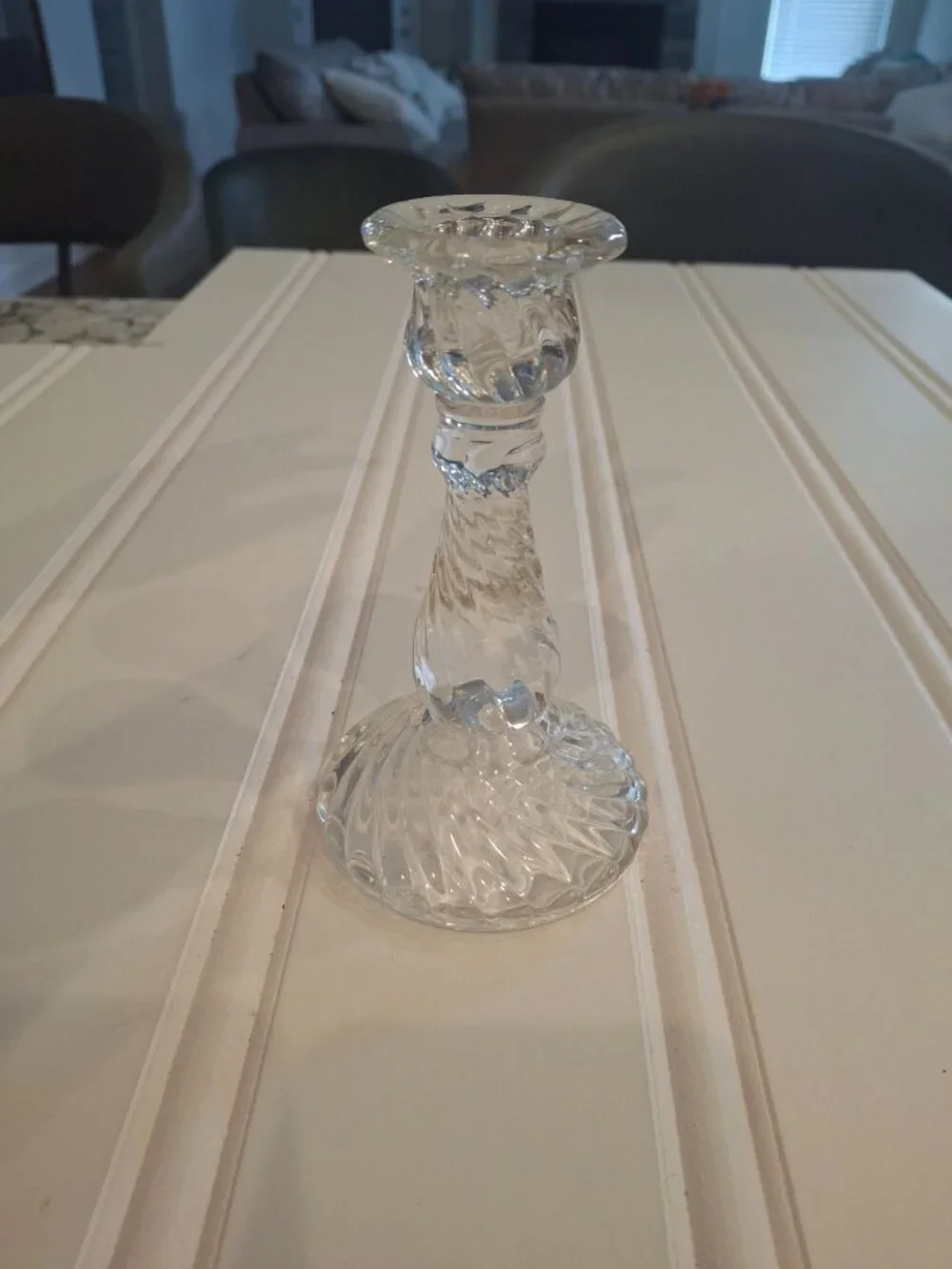 Vintage Clear Glass Candlestick 6